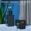 Adaptateur Chargeur secteur USB 18W charge rapide jusqu’à 3A, Noir. Ne chauffe surtout pas